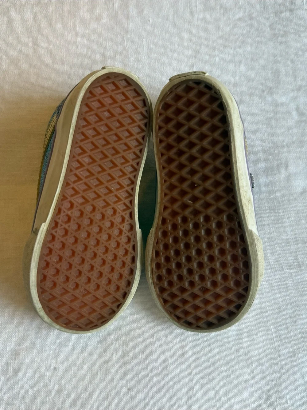 Vans Toddler Velcro Sneakers - Blue and Purple Glitter - Size 6
